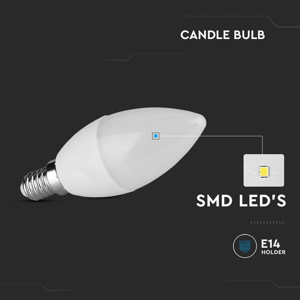 VT-1850 3.7W C37 LED PLASTIC BULB WITH SAMSUNG CHIP 3000K E14