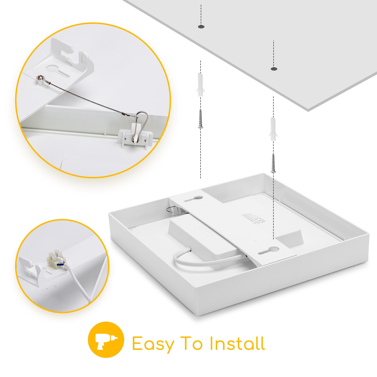 E6 LED  Surface-mounted Square Downlight 12W Yellow Light