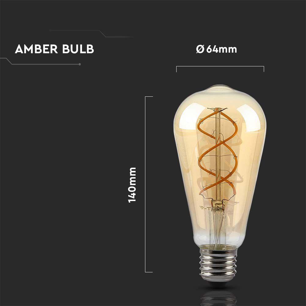 VT-2065D 5W ST64 FILAMENT BULB 1800K AMBER GLASS DIMMABLE