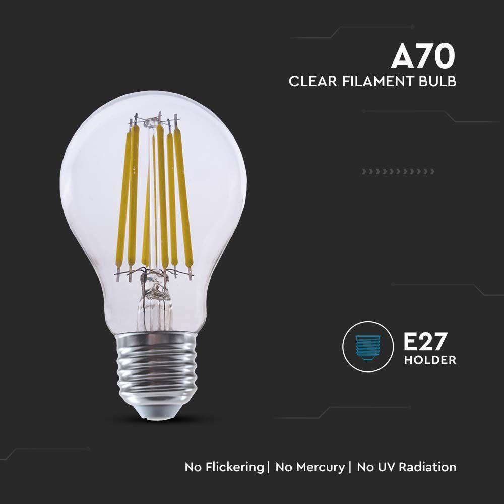 18W A67 Żarówka LED Filament, Barwa:3000K, Skuteczność: 135lm/W, Trzonek:E27 , VTAC, SKU 212802