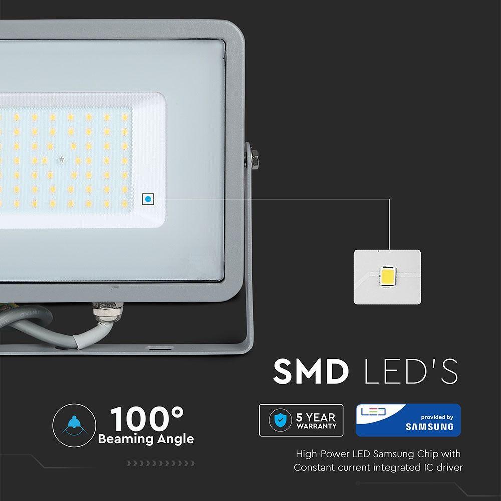 50W Naświetlacz LED SMD, Chip SAMSUNG, Barwa:4000K, Obudowa: Szara , VTAC, SKU 464