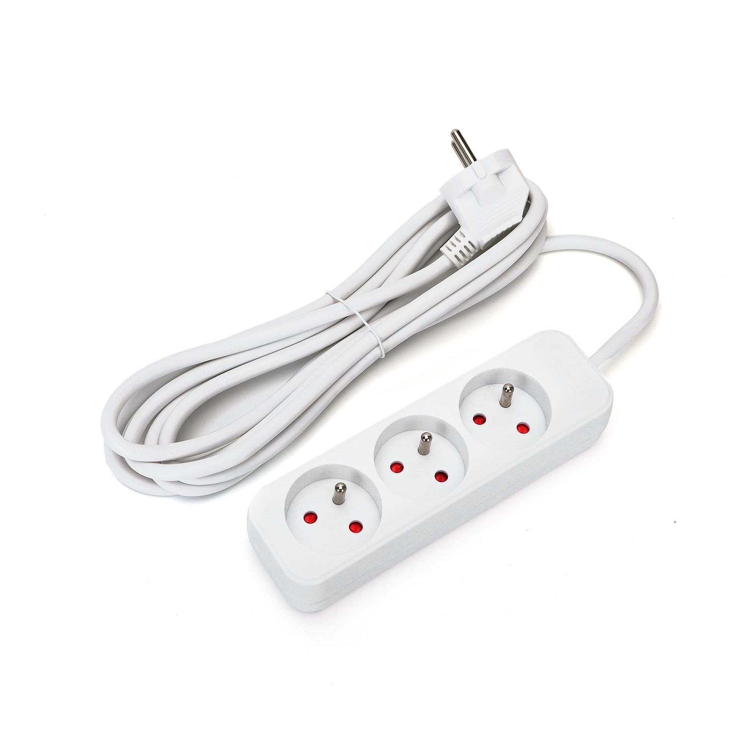 Power strips 3-way 3m H05VV-F 3G1.0m㎡ White