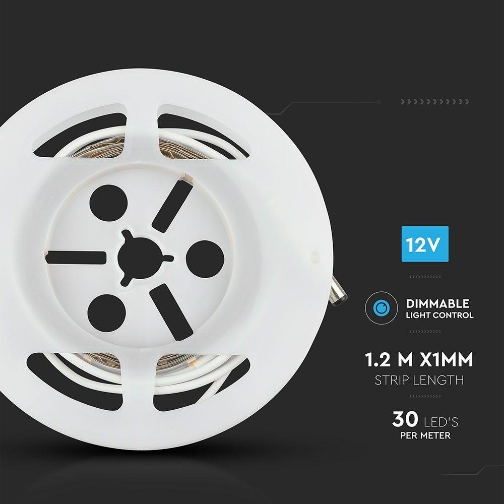 3W Zestaw Taśma LED z czujnikiem ruchu, Barwa:3000K, Rolaka:1,5m, VTAC, SKU 2548