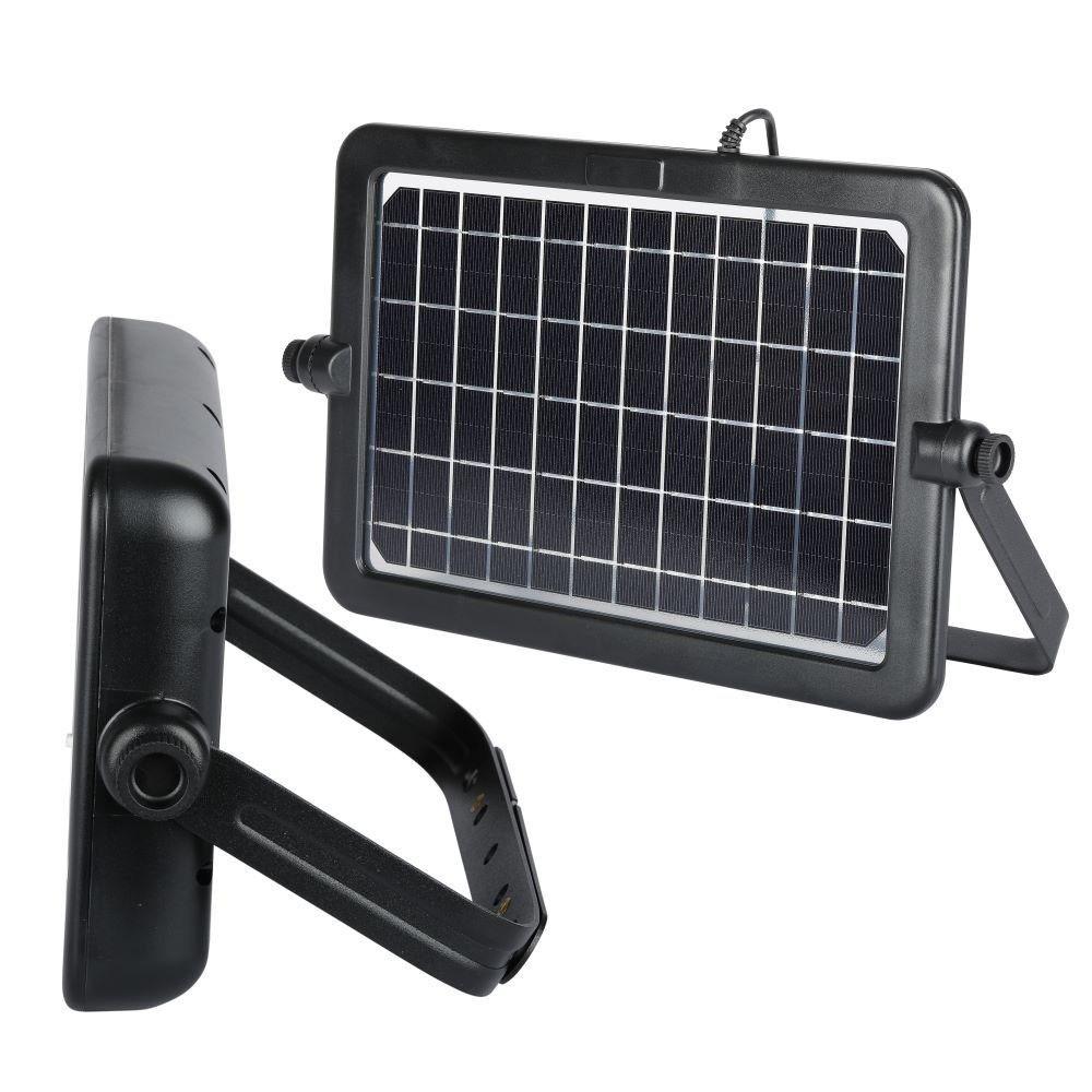 VT-788-10 10W LED SOLAR FLOODLIGHT-DETACHABLE TWIN PAD 4000K BLACK BODY