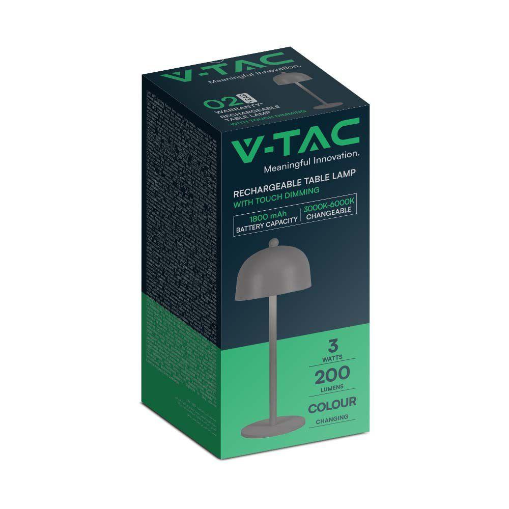 VT-1052 LED TABLE LAMP 1800mAH BATTERY D:115x300 3IN1 GREY BODY