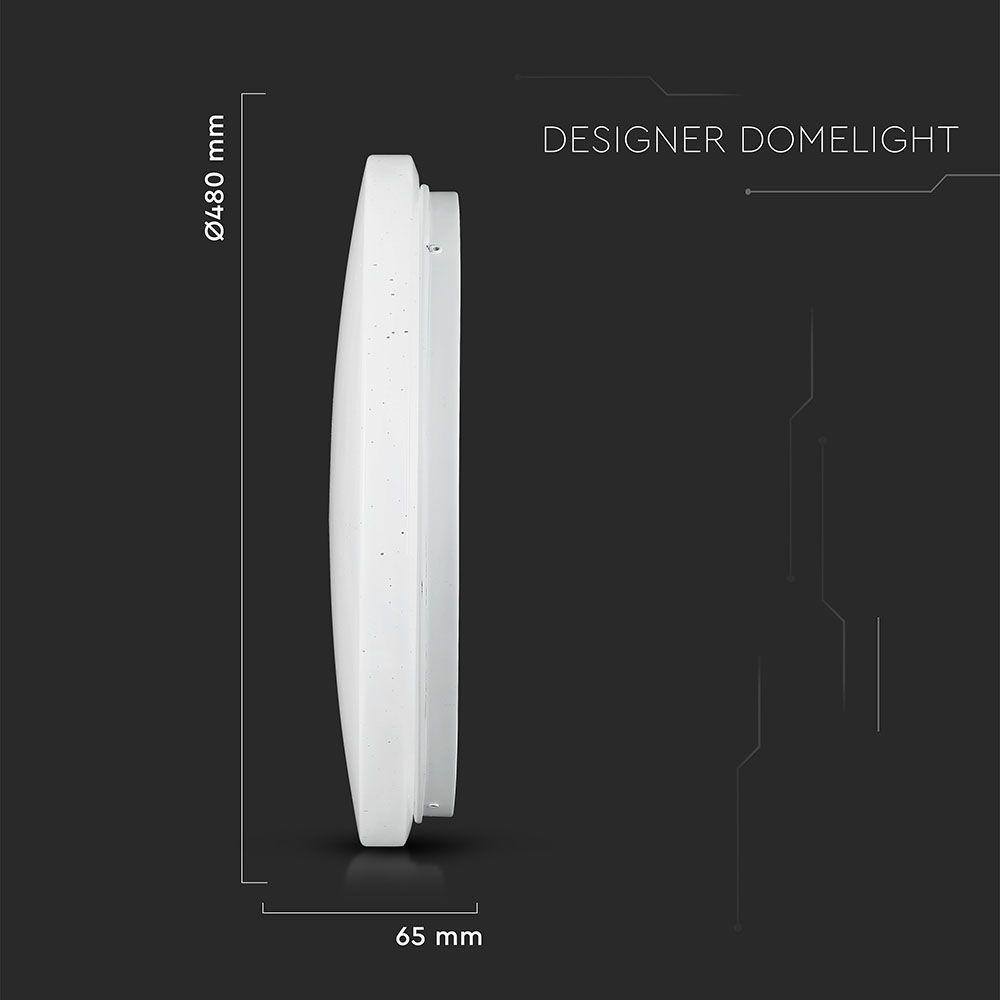 36W Plafon LED DOME, Średnica: 450,  Klosz: Efekt gwiazdek, Barwa:3w1, VTAC, SKU 7608