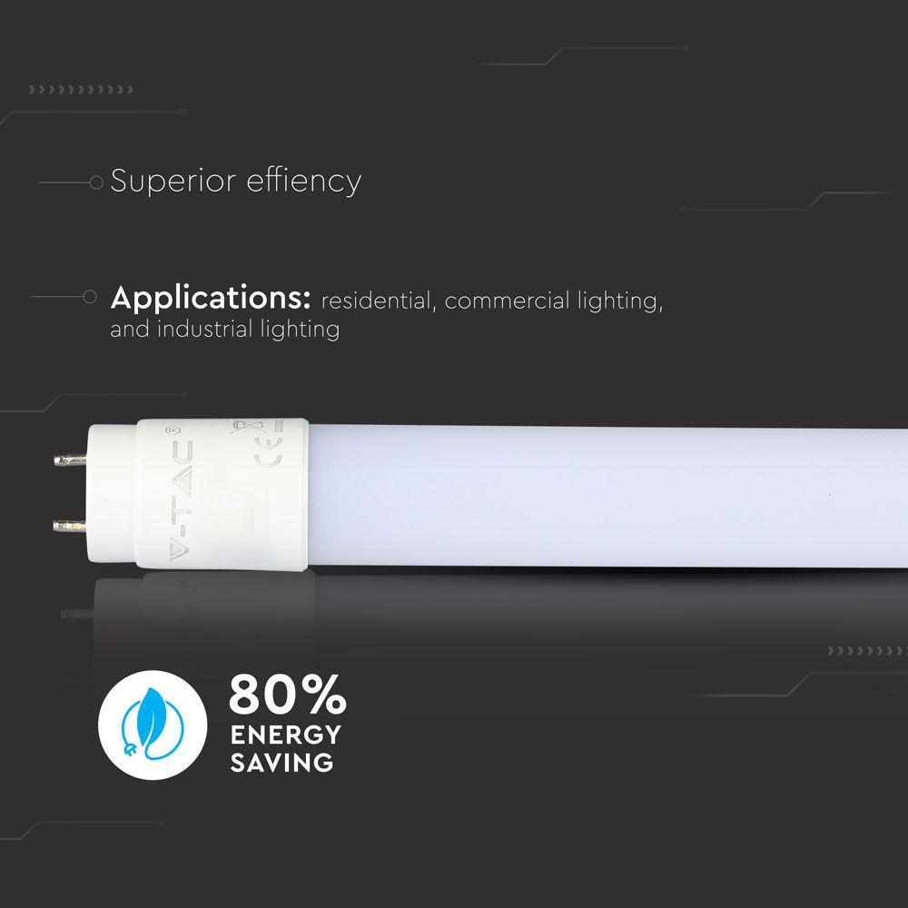 VT-6072 10W T8 LED PLASTIC TUBE NON ROTATABLE-60CM 6400K G13