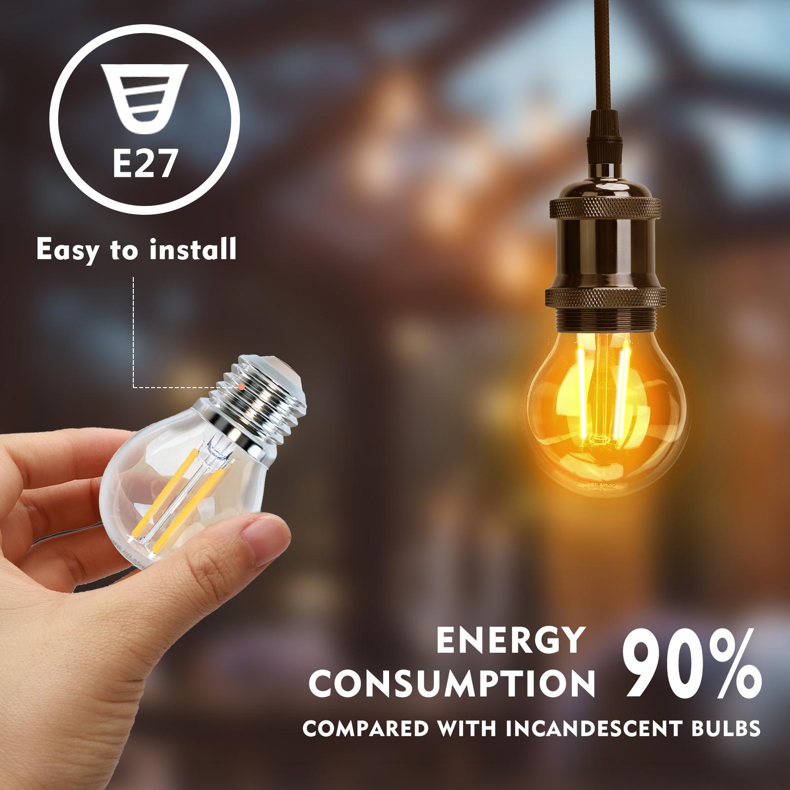 LED Filament Bulb (Clear) G45 E27 6W