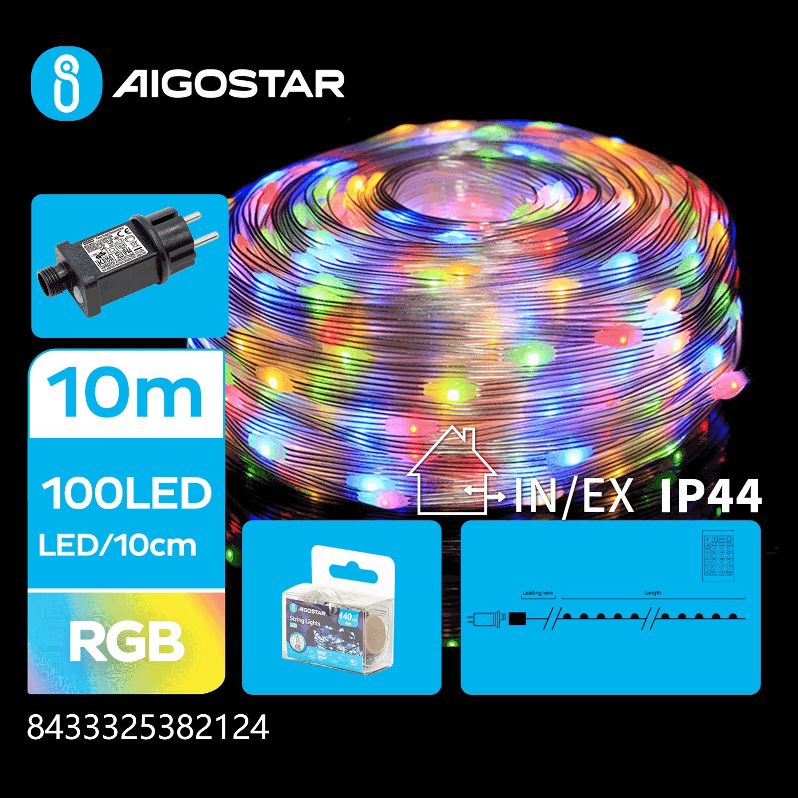 Low voltage string lights(PVC & copper), RGB, 10m