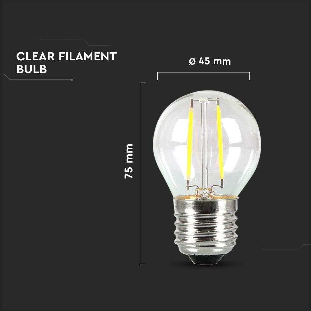 VT-244 4W G45 FILAMENT BULB-CLEAR GLASS SAMSUNG CHIP 4000K E27