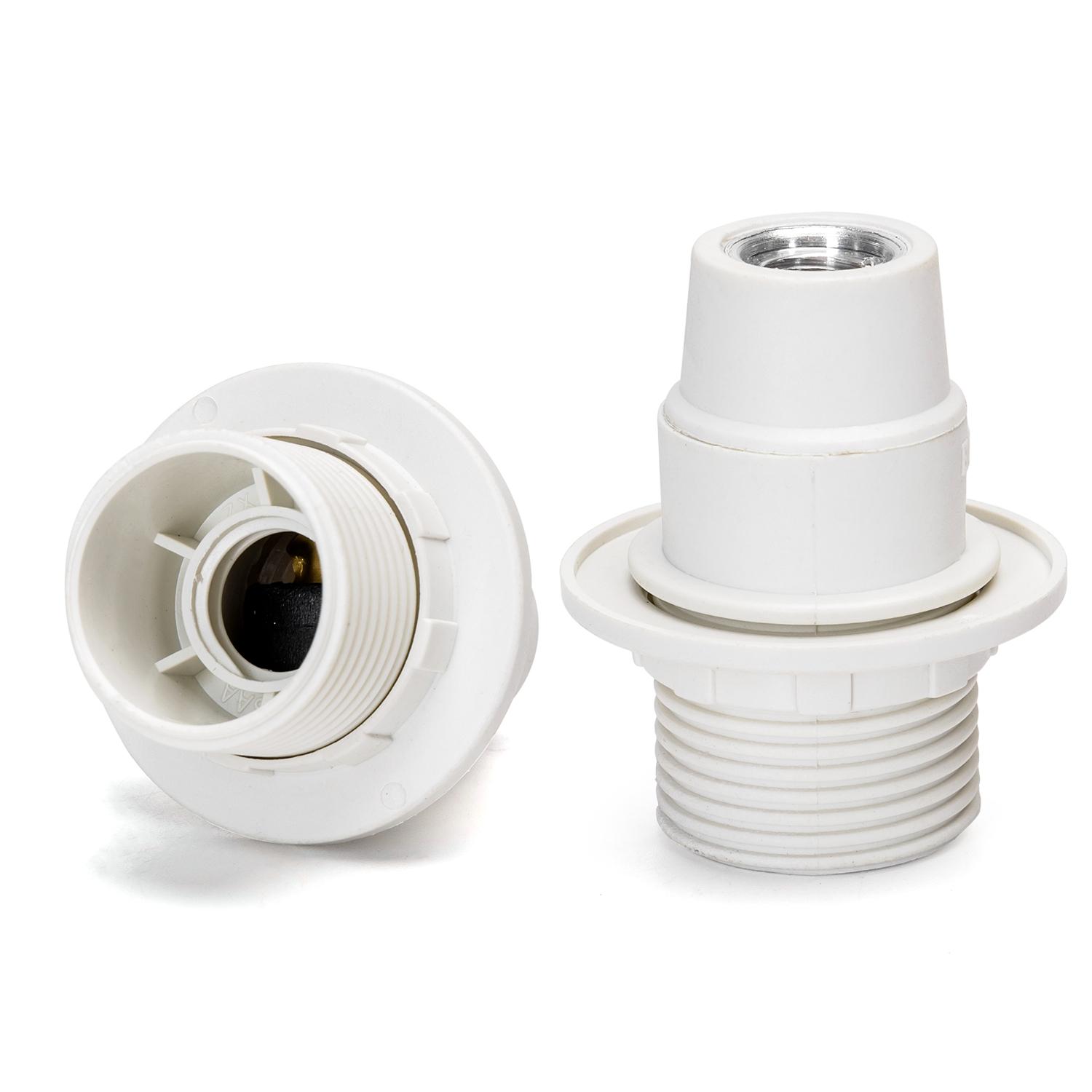 E14 Plastic Screw Terminal Lamp Holder White