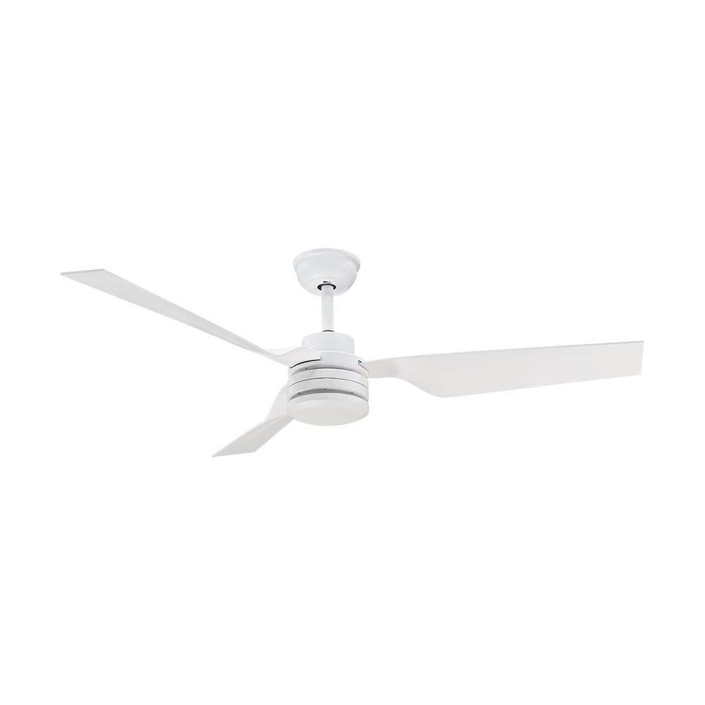 VT-6552-3 65W CEILING FAN WHITE BODY RF CONTROL 3 WHITE BLADES AC MOTOR(52INCH)