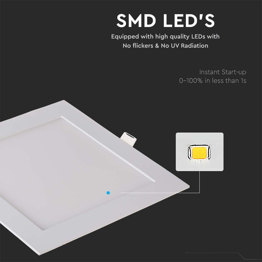 18W Panel LED, Barwa:3000K, Kwadratowa, VTAC, SKU 214869