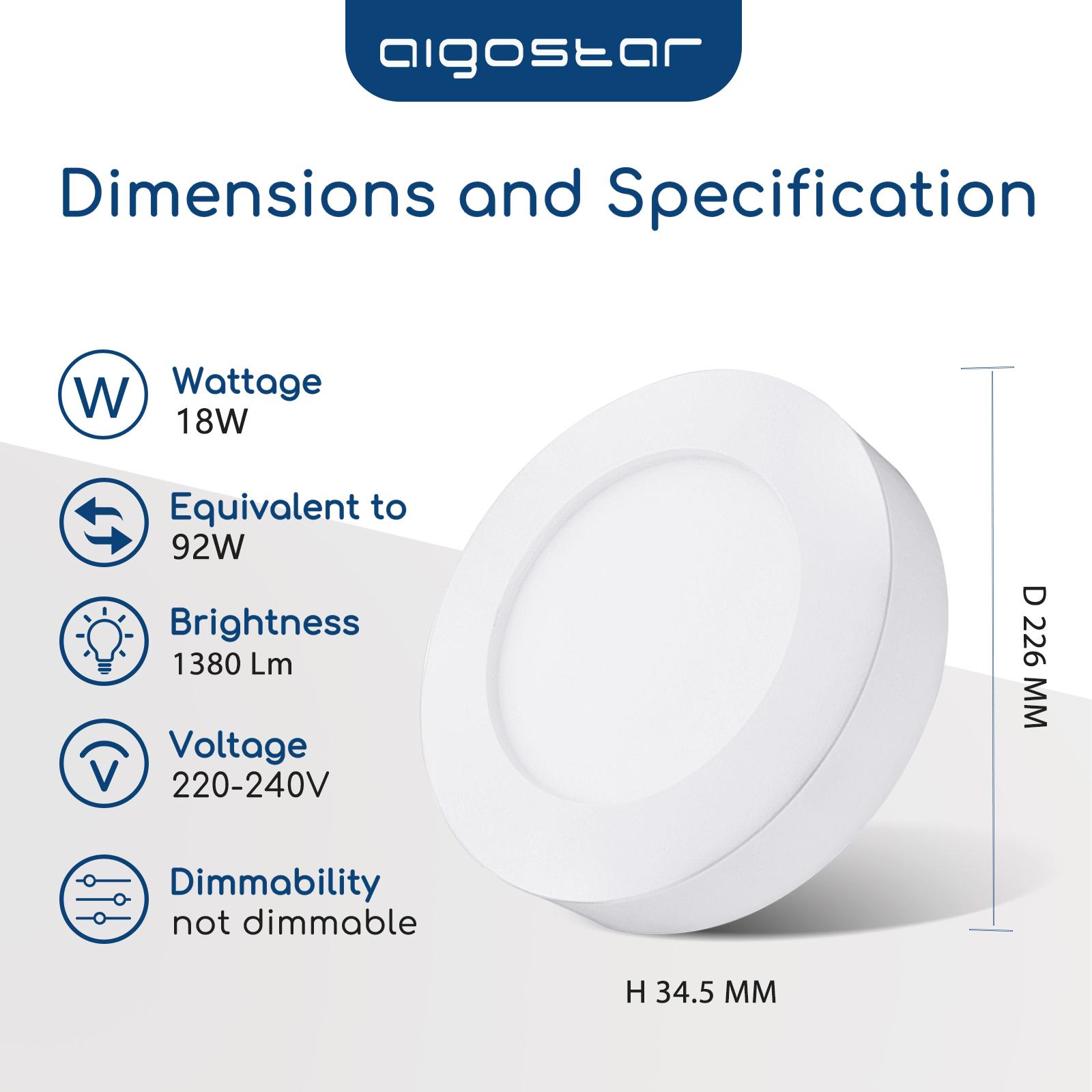 E6 LED  Surface-mounted Round Downlight 18W White Light