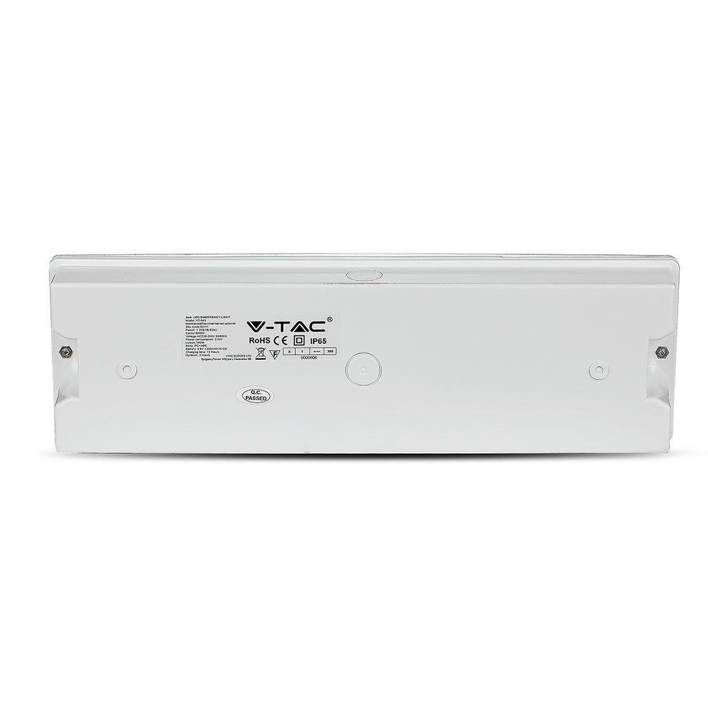 3W Oprawa awaryjna, Barwa:6000K, IP65, 1200 mAh, Ład. 12H., VTAC, SKU 83111