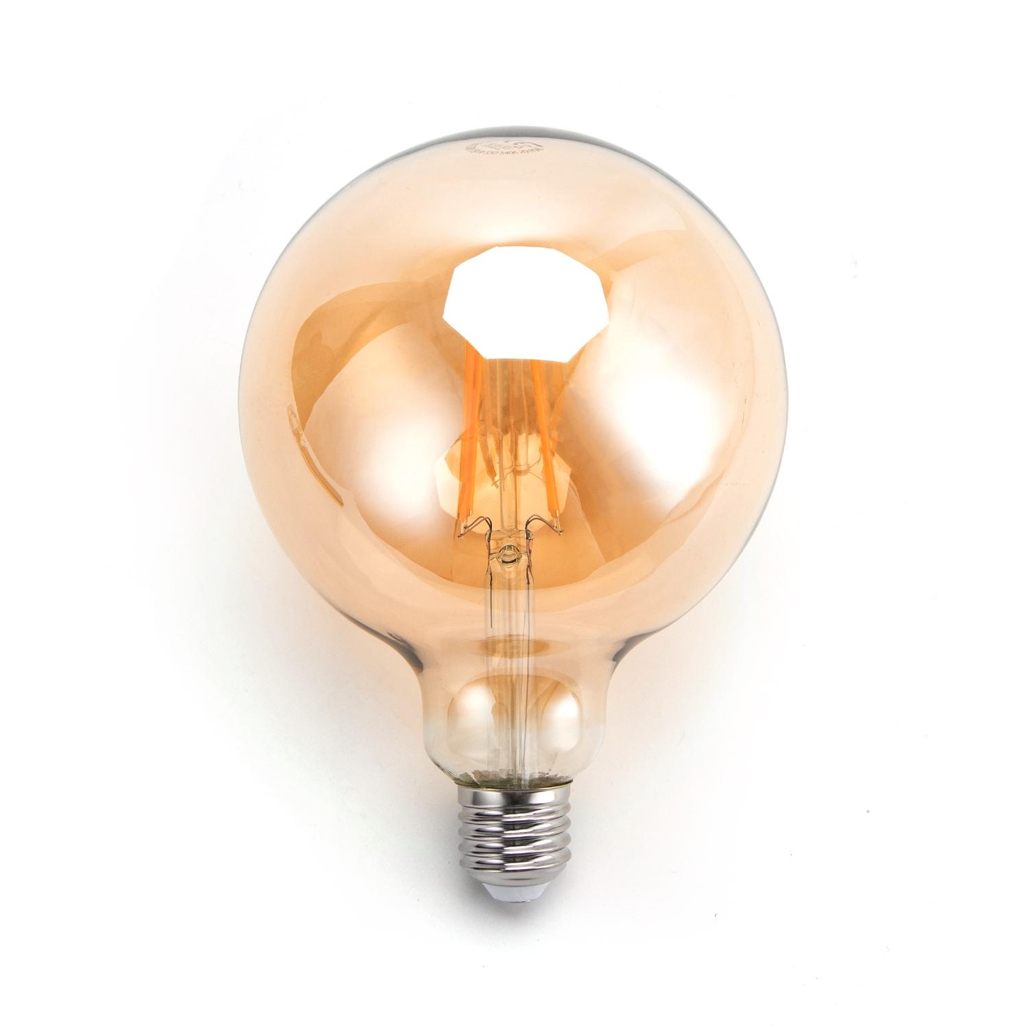 LED Filament Bulb (Amber) G125 E27 6W