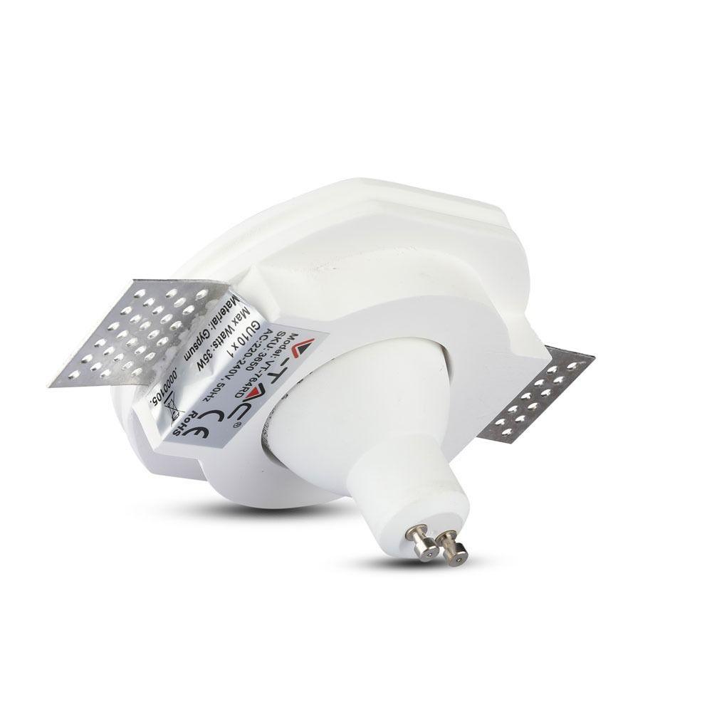 VT-764 GU10 GYPSUM FITTING ROUND-WHITE