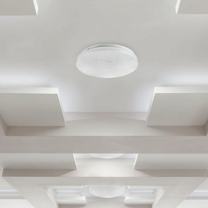 36W Plafon LED DOME, Średnica: 450,  Klosz: Efekt gwiazdek, Barwa:3w1, VTAC, SKU 7608