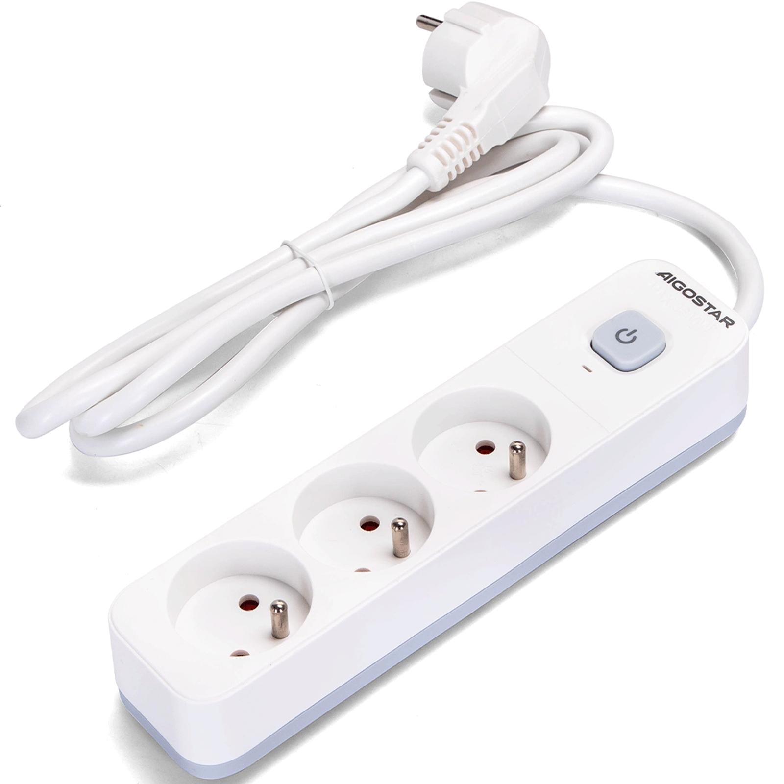 Power strips 3-way 1.5m H05VV-F 3G1.5m㎡ White and Gray