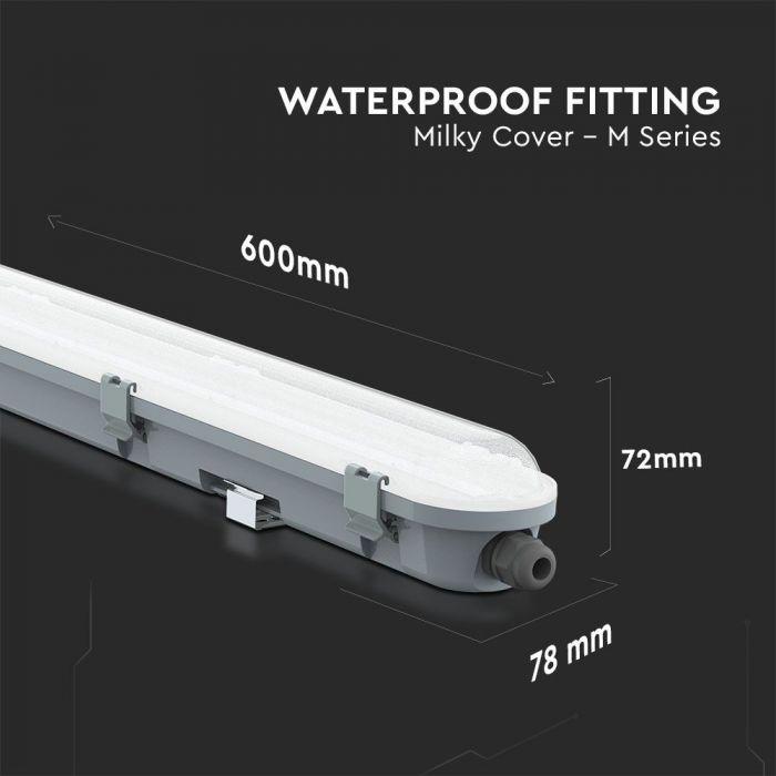 VT-60018 18W LED WATERPROOF FITTING 60CM SAMSUNG CHIP-MILKY COVER 4000K