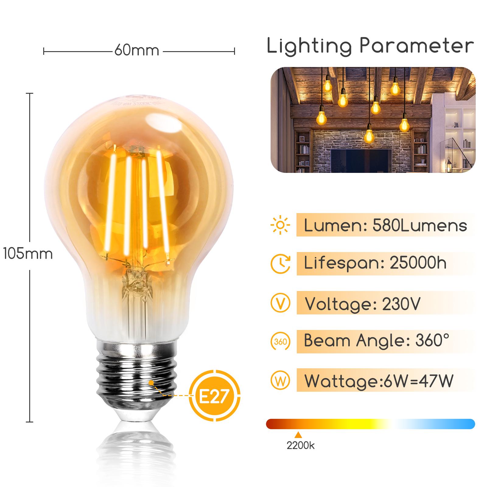 LED filament lamp A60