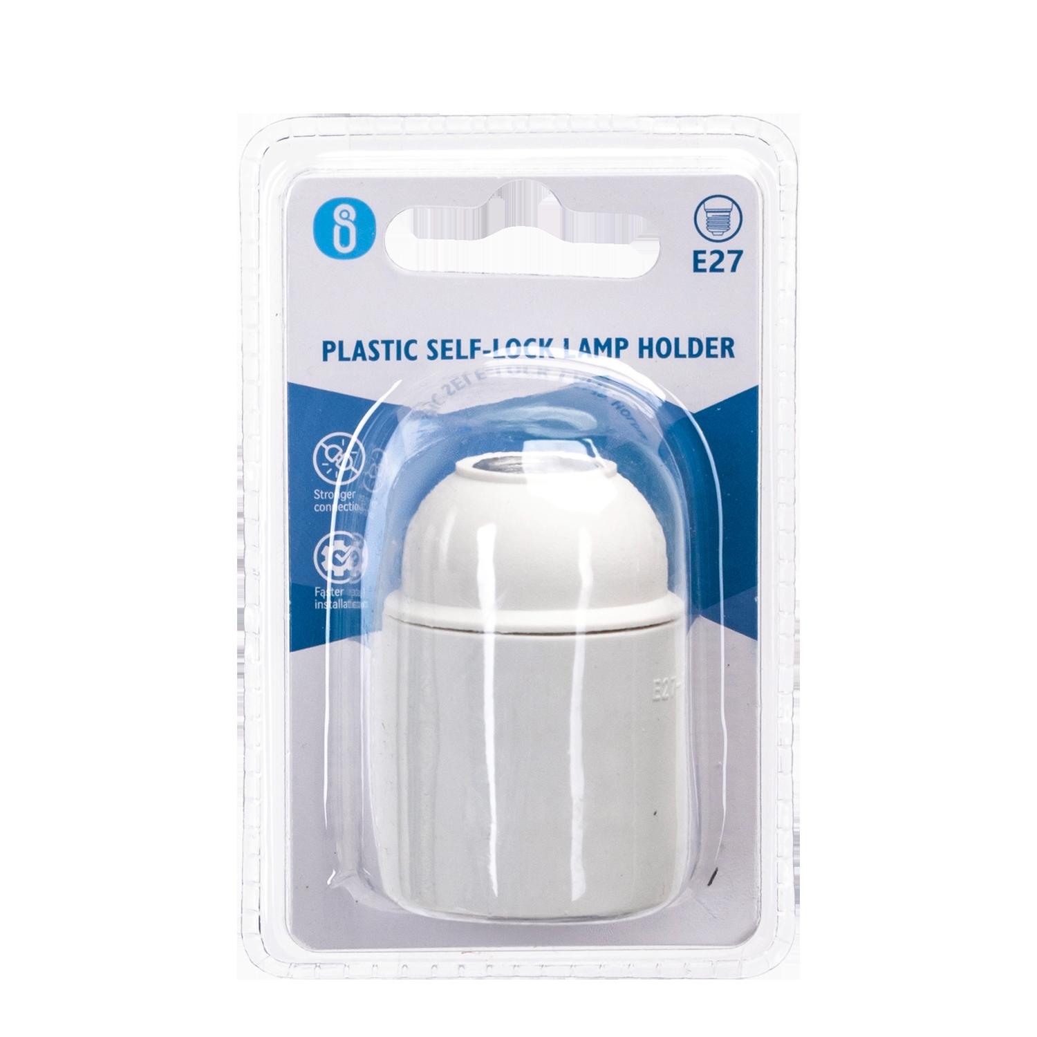 E27 Plastic Screw Terminal Lamp Holder White