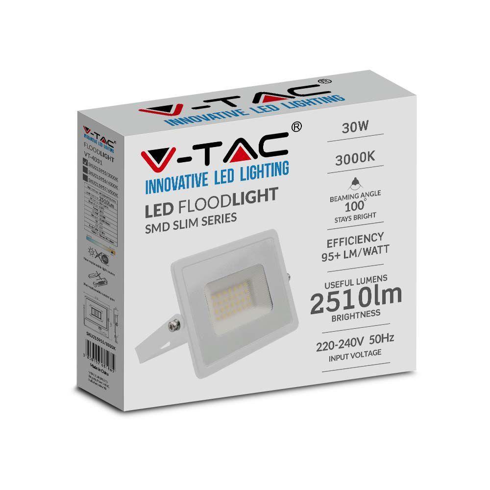 VT-4031 30W SMD FLOODLIGHT 3000K WHITE BODY