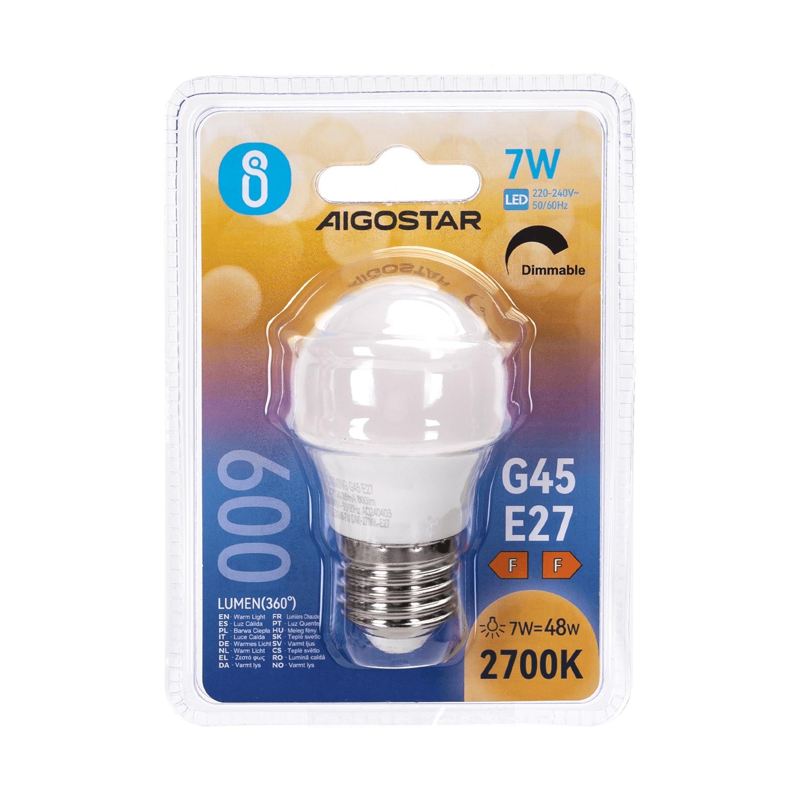 LED dimmable bulb G45 E27 7W 2700K