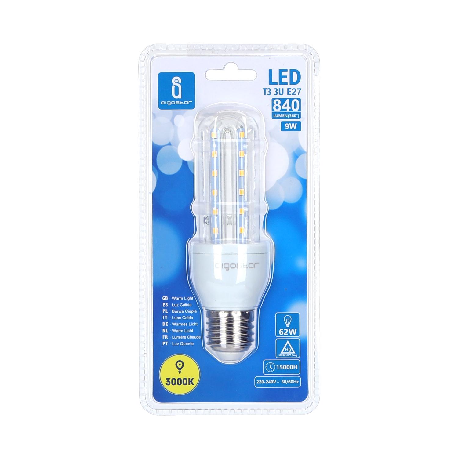 LED E27 9W U-tube