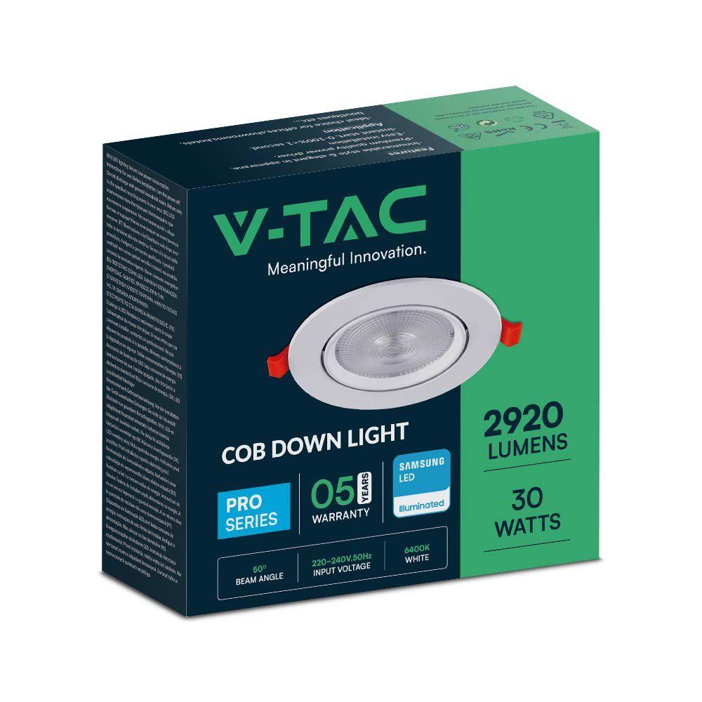 VT-2-30 30W LED DOWNLIGHT SAMSUNG CHIP 4000K 5YRS WTY