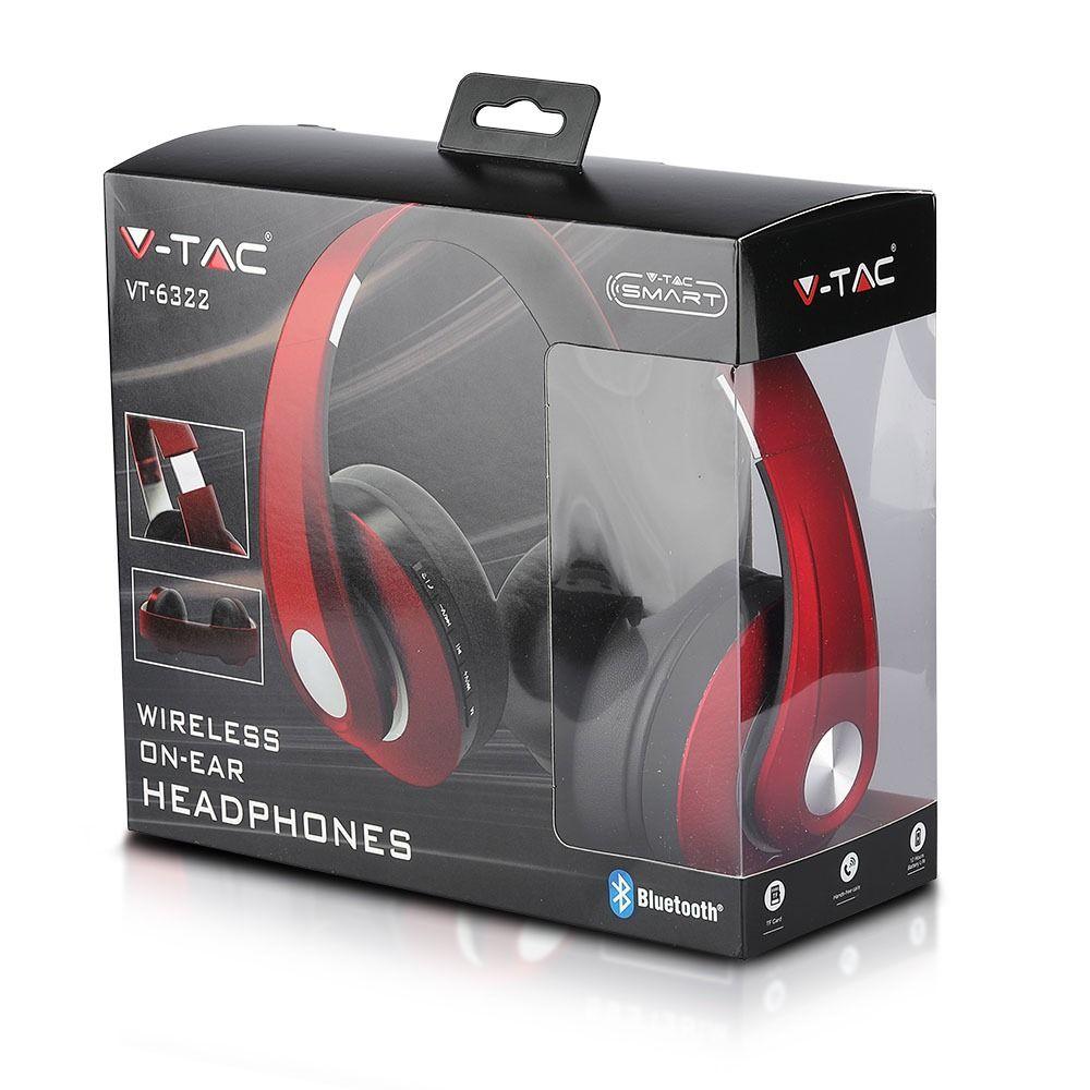 VT-6322 BLUETOOTH WIRELESS HEADPHONE WITH ADJUSTABLE HEAD-500mah-RED