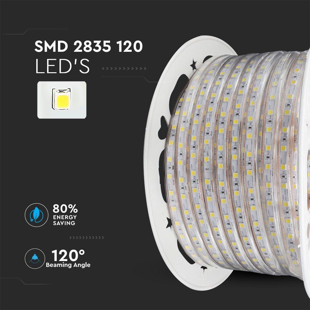 VT-2835 120 10W/M LED STRIPLIGHT 6500K IP66 220V (50M/ROLL)(PRICE PER M)