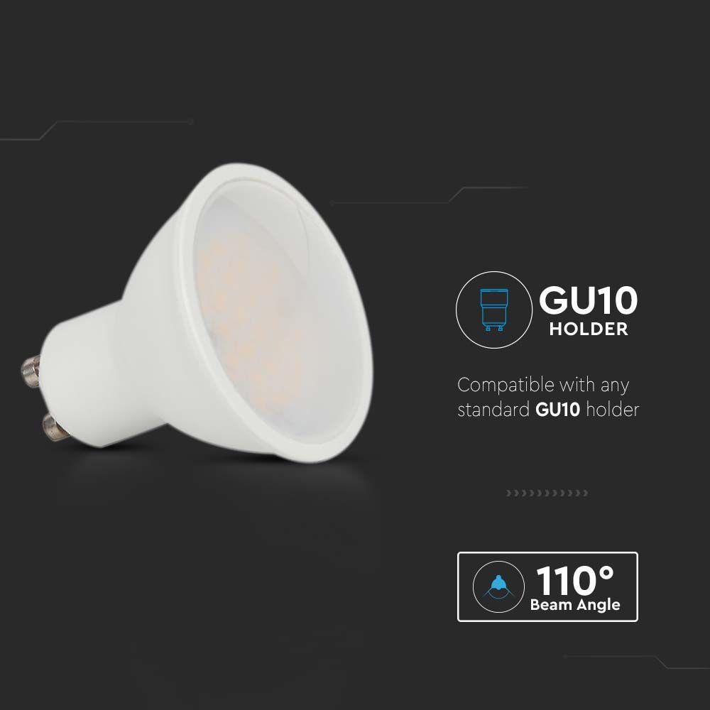 VT-271 10W GU10 LED PLASTIC SPOTLIGHT MILKY COVER SAMSUNG CHIP 4000K