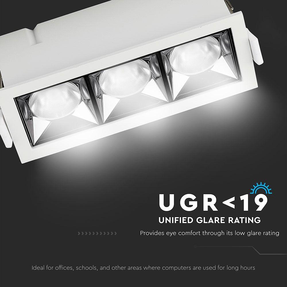 12W Oprawa wpuszczana reflektor LED, Chip SAMSUNG, Barwa:4000K, Kąt 12', VTAC, SKU 974