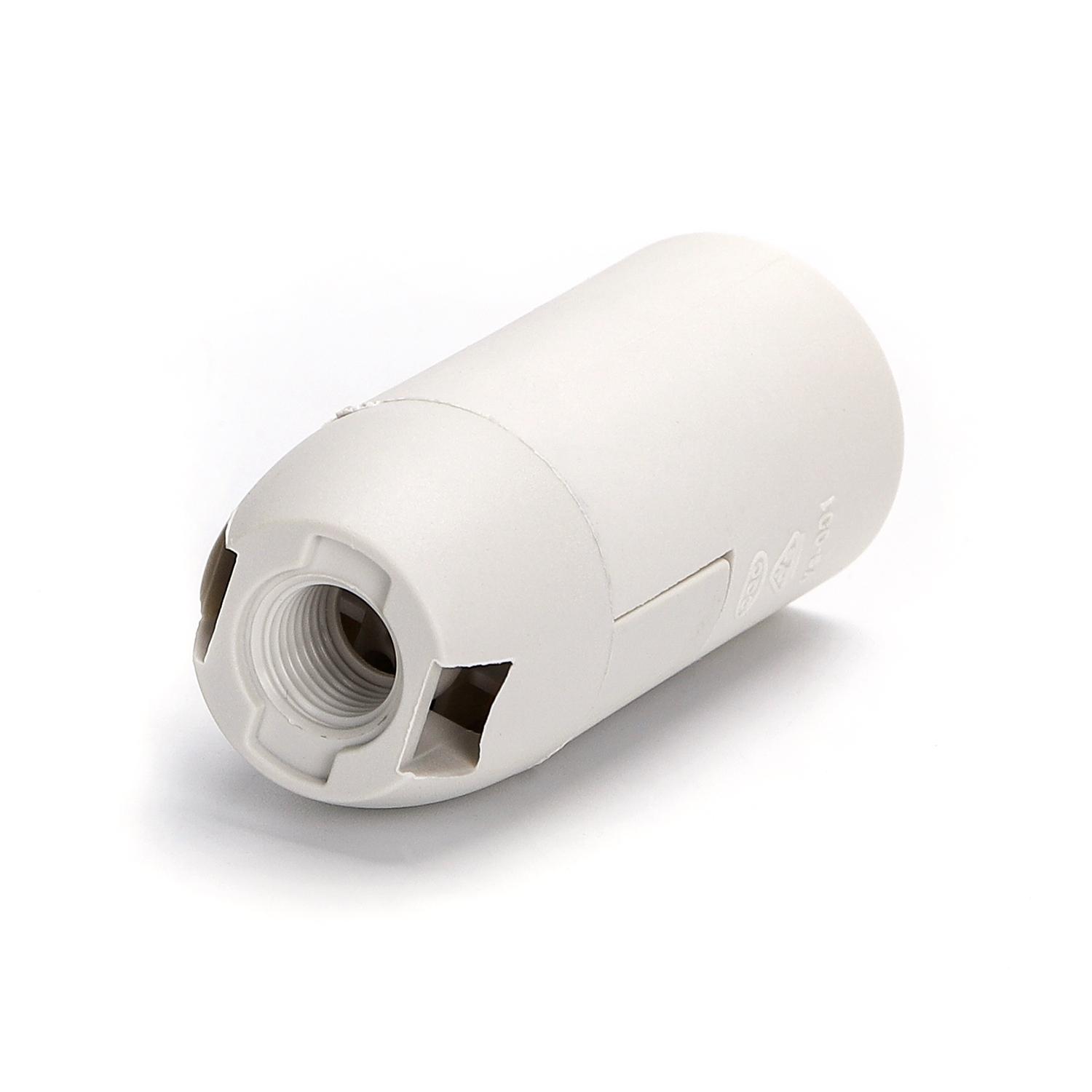 E14 Plastic Spring Terminal Lamp Holder White