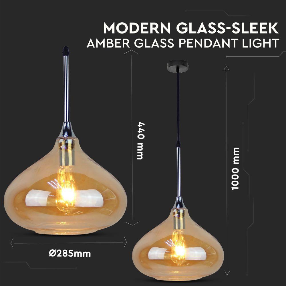 VT-7281 MODERN GLASS-SLEEK-AMBER GLASS PENDANT LIGHT D:280-E27