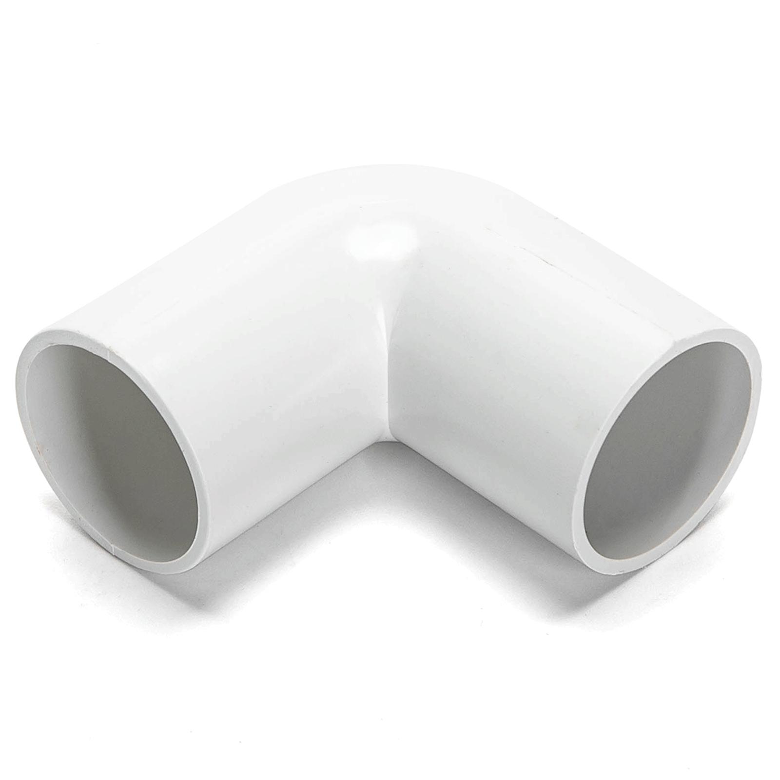 PVC Round Wire Duct Bend White 25mm 4PCS