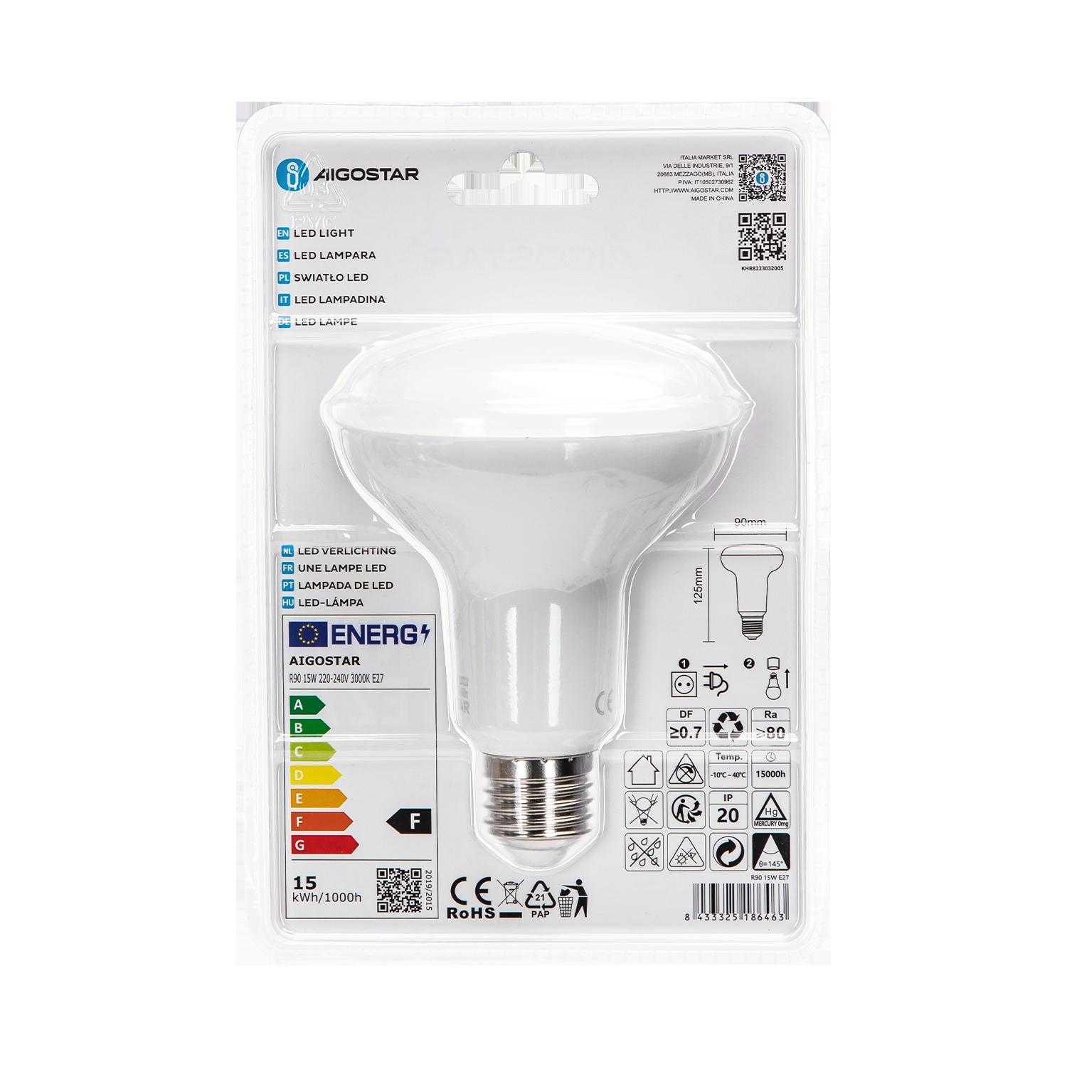 LED E27 15W R90