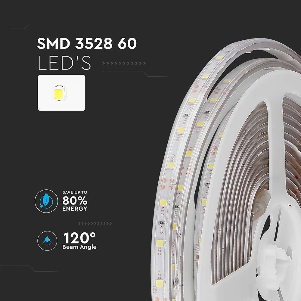 VT-3528 60 4.2W/M LED STRIP LIGHT COLORCODE:3000K IP65 (5M/ROLL)(PRICE PER M)