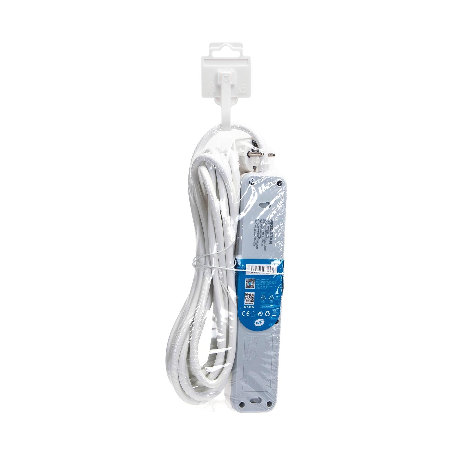 Power strips 4-way 5m H05VV-F 3G1.5m㎡ White and Gray