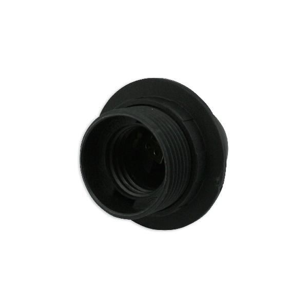 E27 Plastic Spring Terminal Lamp Holder Black