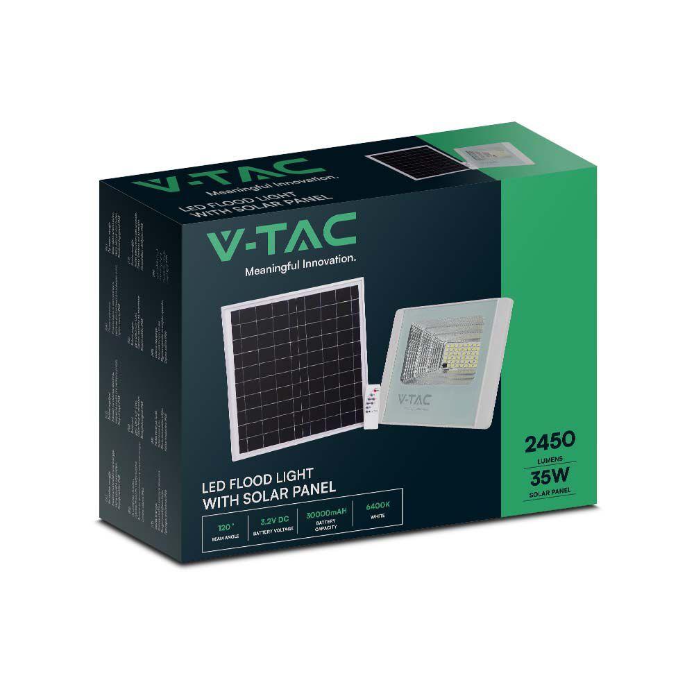 VT-100W 35W SOLAR PANEL WITH LED FLOODLIGHT 6400K WHITE BODY