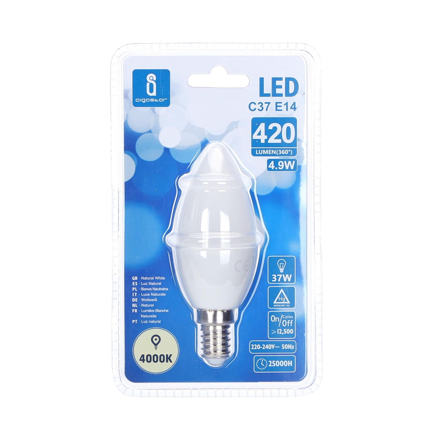 LED E14 4.9W C37