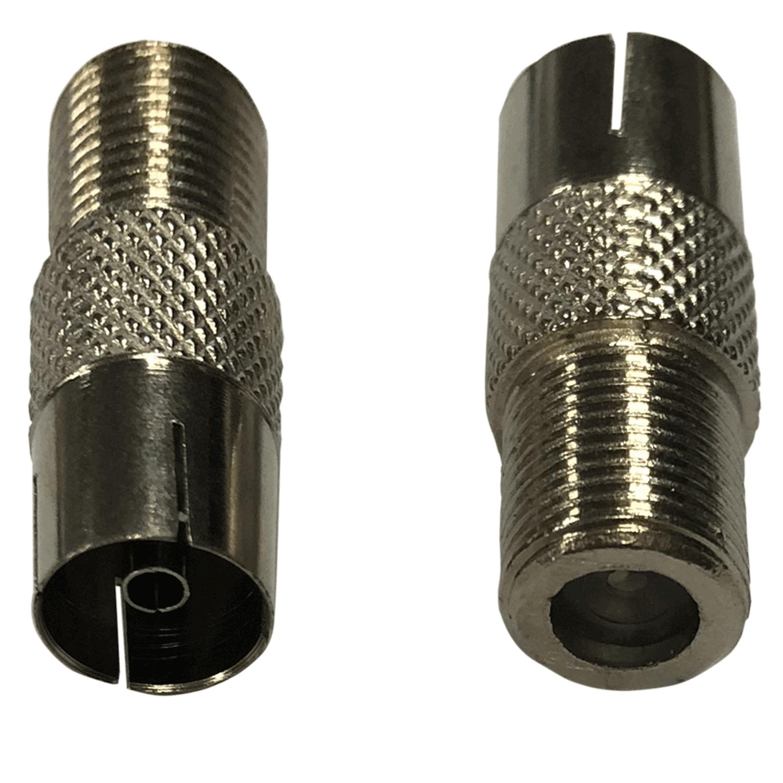 F-type Connector PAL Female to F-connector Female Metal silver