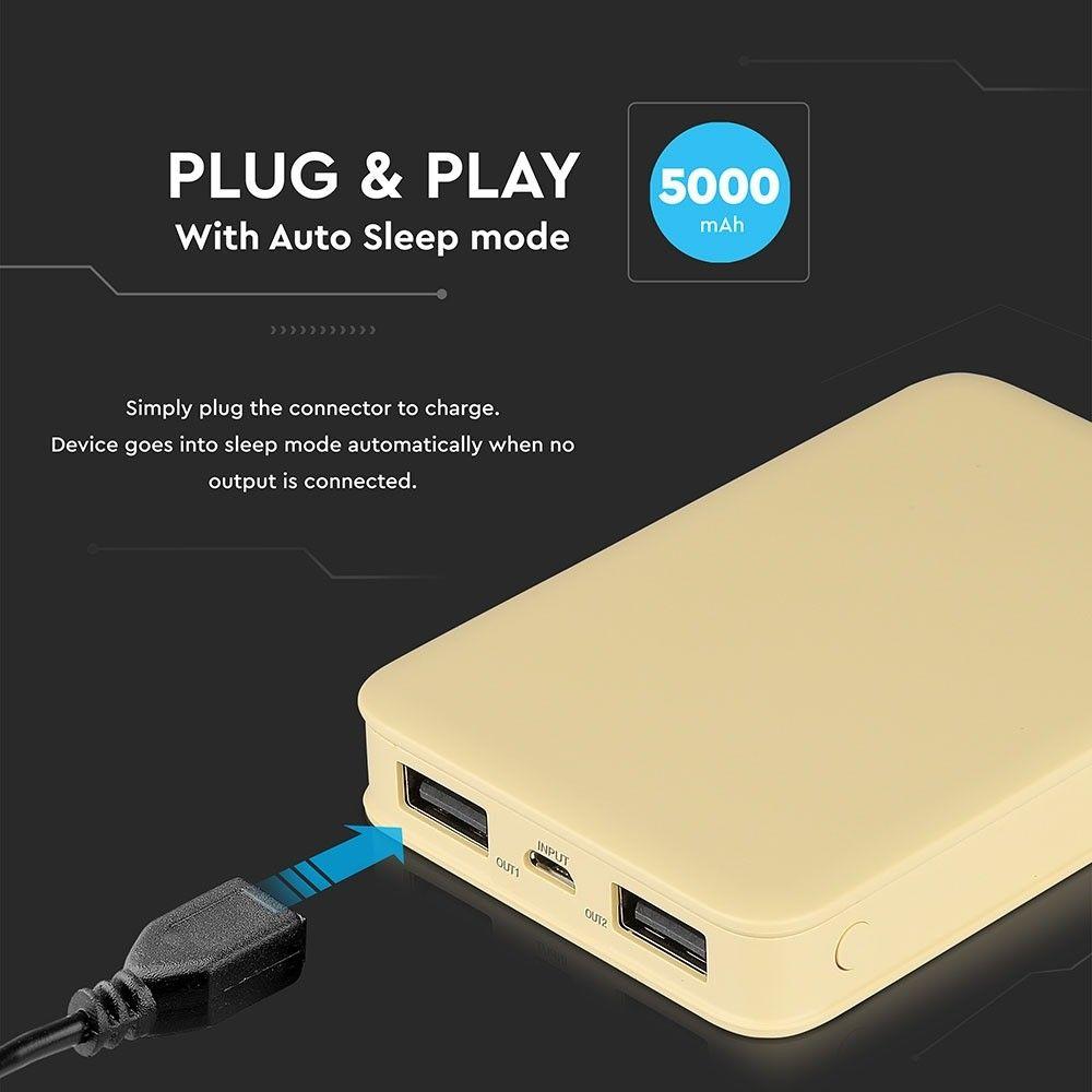 VT-3503 5000mah POWER BANK-YELLOW