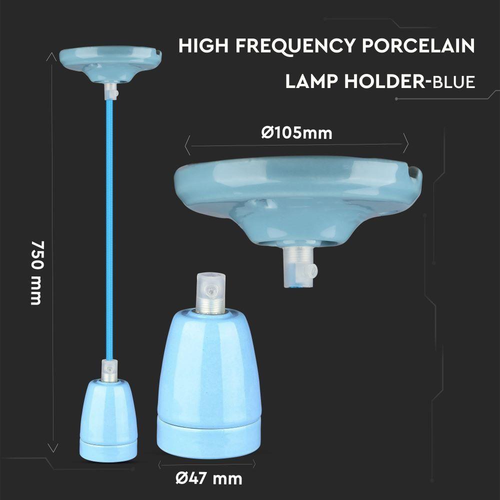 VT-7998 HIGH FREQUENCY PORCELAIN LAMP E27 HOLDER-BLUE