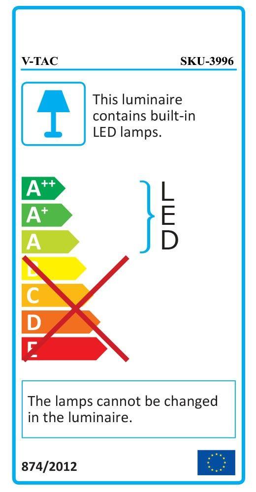 D 30W Lampa Wisząca LED, Barwa:3000K, Czarny, Ściemniana, VTAC, SKU 3996