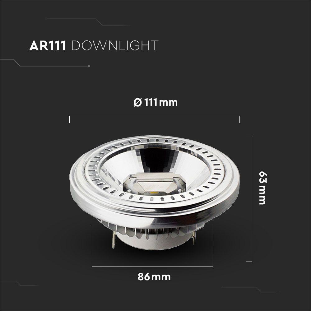 VT-1110 15W AR111 PAR BULB 3000K 40'D-RECESSED G53 12V