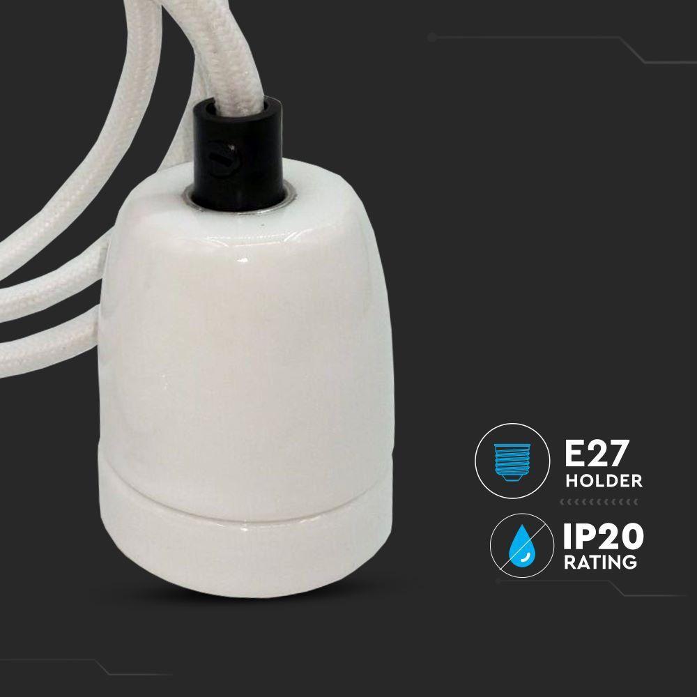 VT-7998 HIGH FREQUENCY PORCELAIN LAMP E27 HOLDER-WHITE