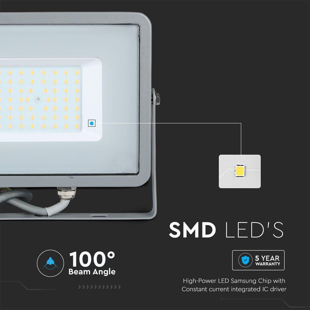 50W Naświetlacz LED SMD, Chip SAMSUNG, Barwa:4000K, Obudowa: Szara , VTAC, SKU 21464